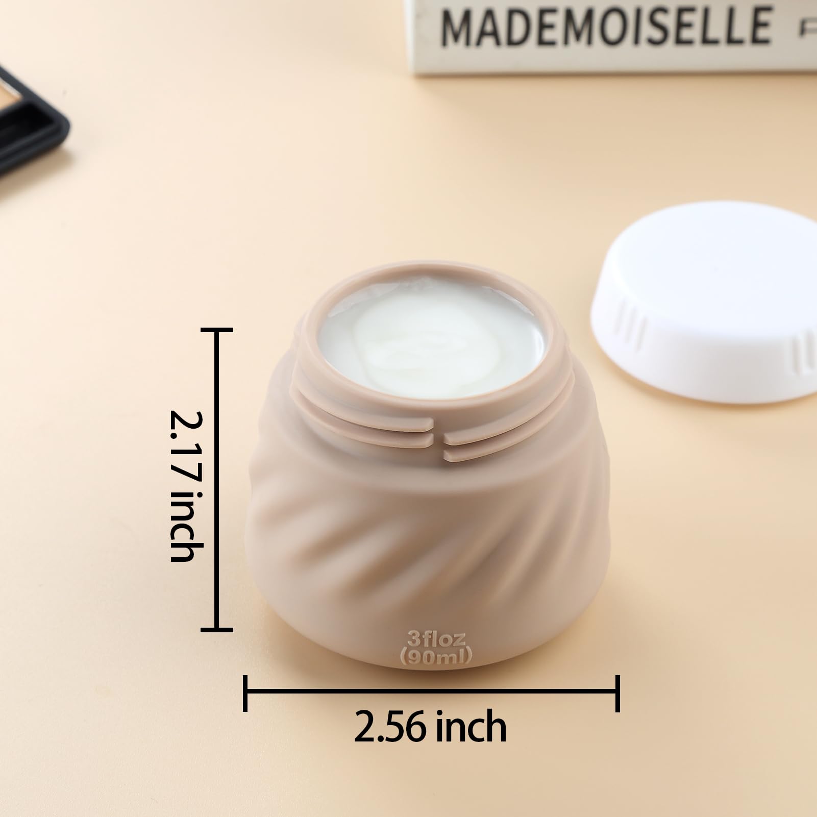 Gemice Travel Containers For Toiletries, Tsa Approved 3 Oz Leak-Proof Silicone Travel Jars For Cream, Bpa-Free Travel Size Conta